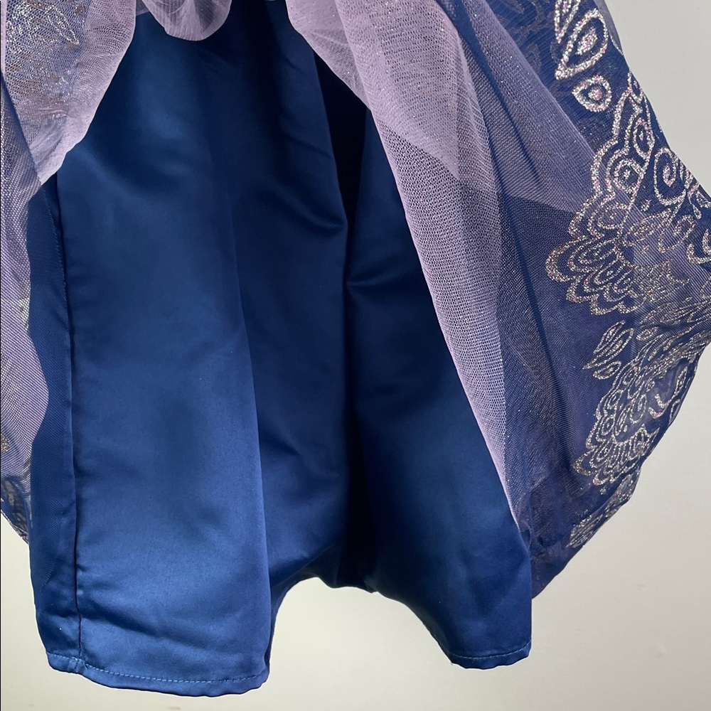 Blueberi Boulevard Blue Velvet Dress Sparkle Skirt - Picture 4 of 11
